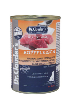 Dr.Clauder's Selected Meat KOPFFLEISH - Karma mokra dla psów GŁOWIZNA 400g
