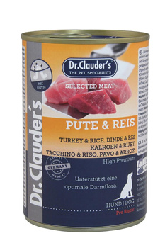 Dr.Clauder's Selected Meat PUTE & REIS - Karma mokra dla psów INDYK & RYŻ 400g