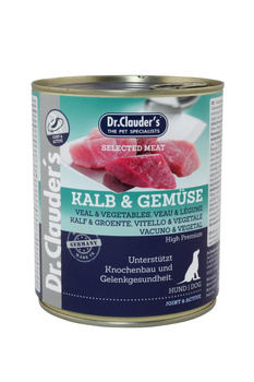 Dr.Clauder's Selected Meat KALB & GEMÜSE - Karma mokra dla psów CIELĘCINA & WARZYWA 800g
